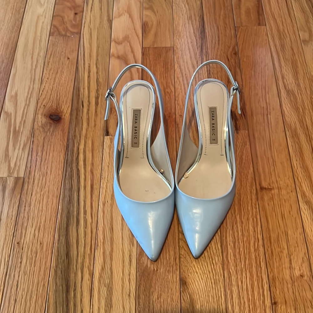 Zara blue kitten heels